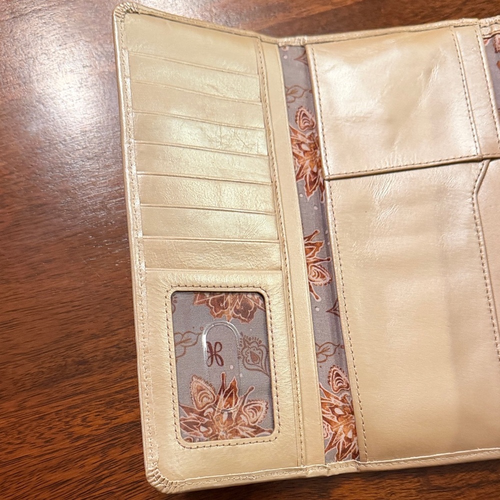 HOBO Gold Metallic Trifold Clutch/Wallet - Picture 10 of 17
